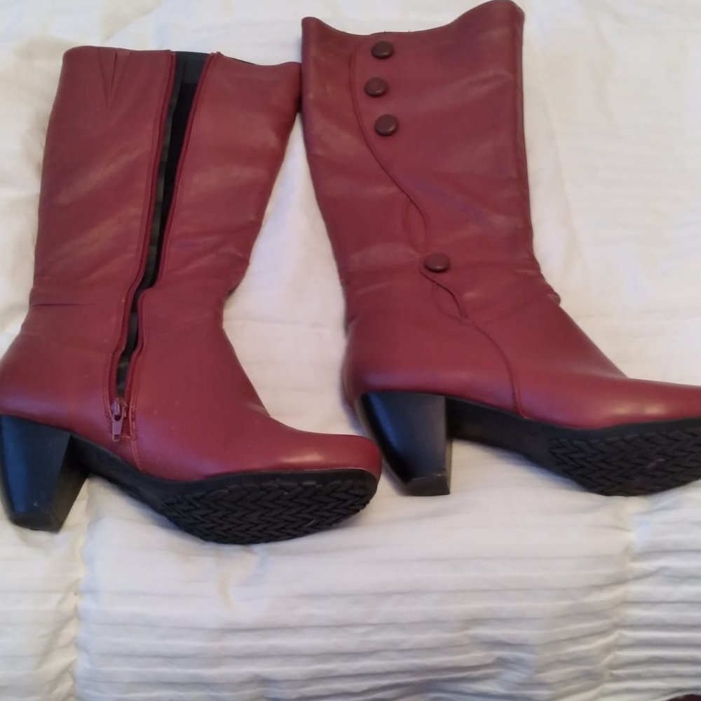 Red Leather  boots